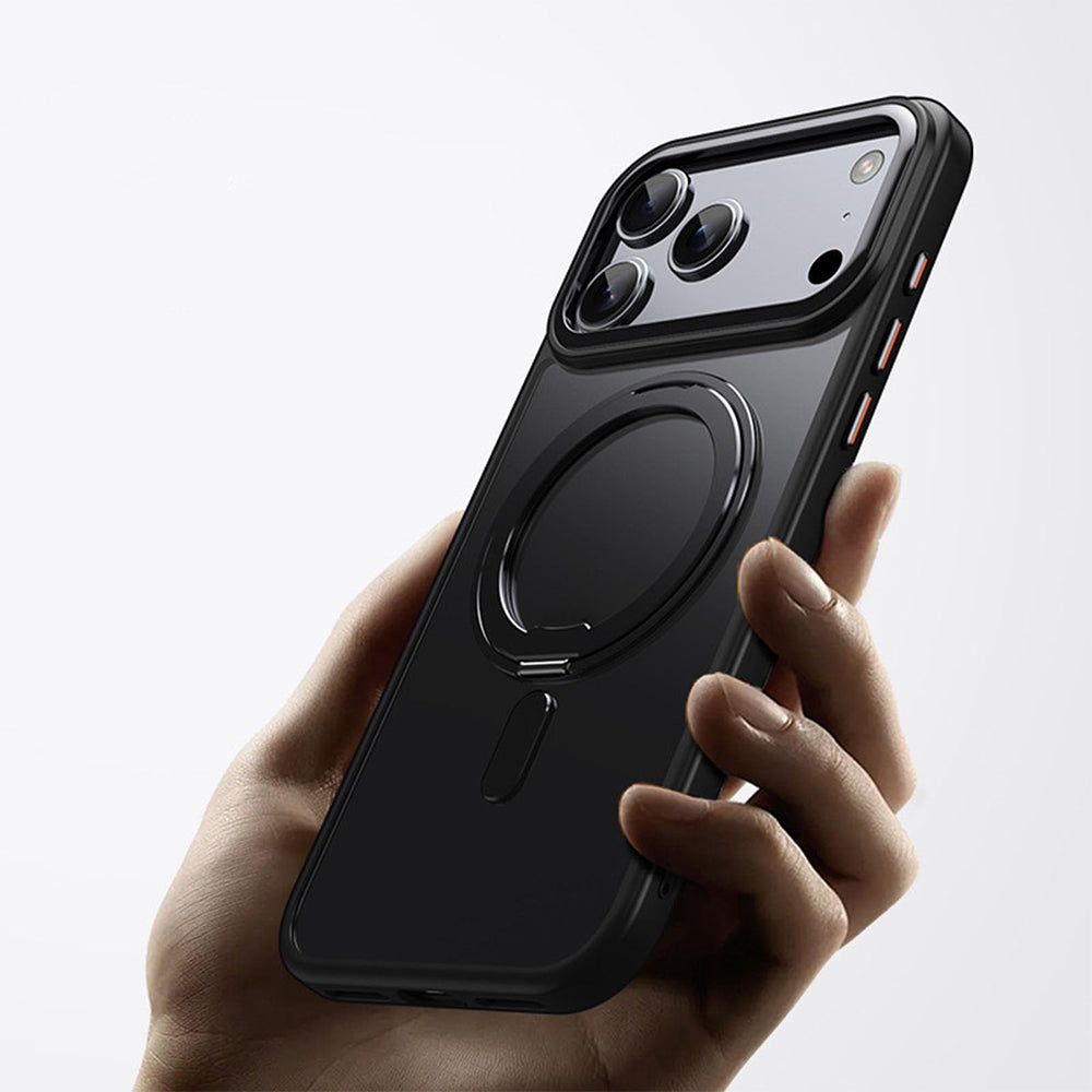 360 Degree Rotating Stand Case for iPhone 18Pro 17Pro - Black