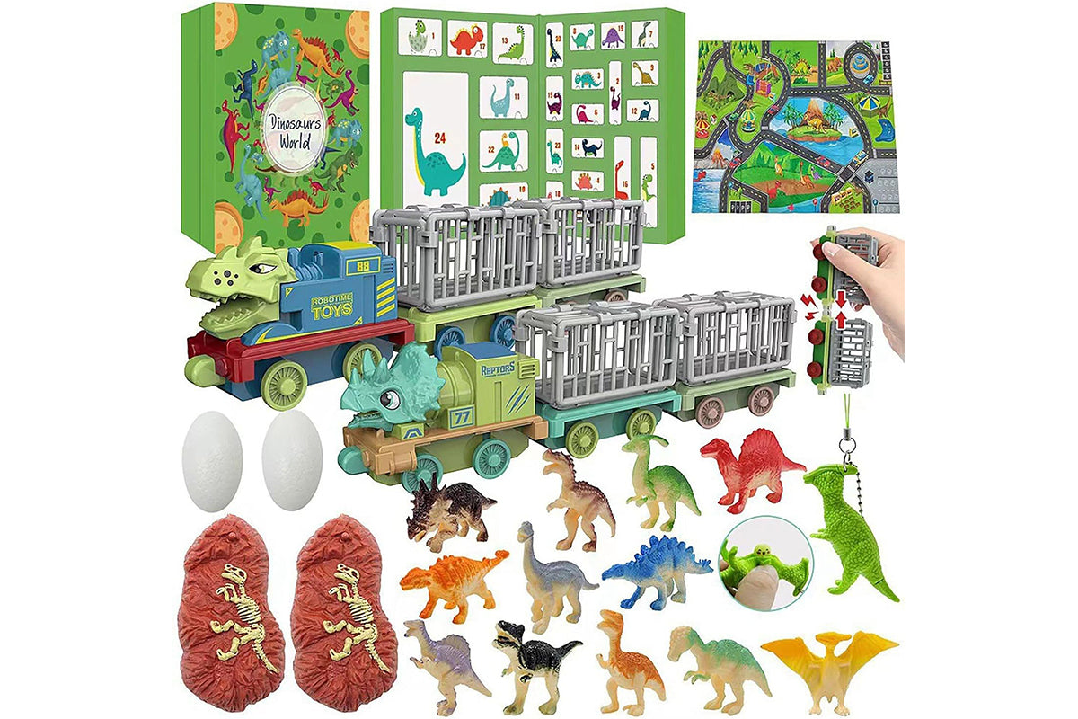 Christmas Advent Calendar Sensory Fidget Toys 24 Days Xmas Countdown Calendar Surprise Box Holiday Gift-Dinosaur Book Advent Calendar