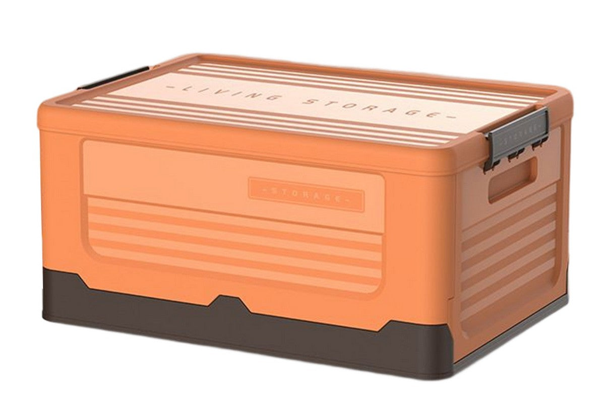 Collapsible Plastic Storage Bins for Closet Organizers-Orange
