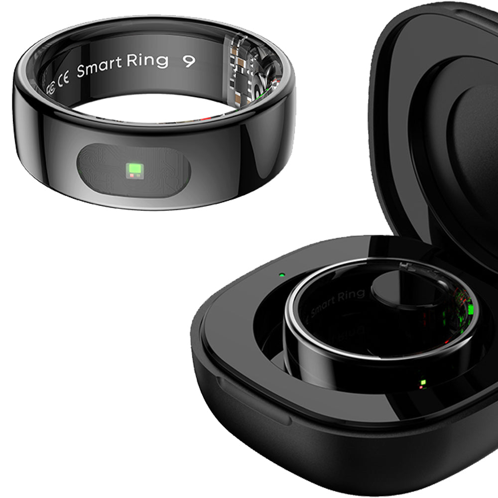 Smart Ring Health Tracker Ring with Touch Control - Black