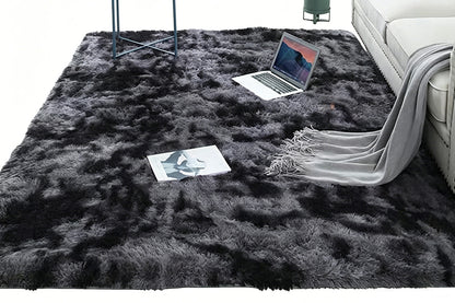 Plush Area Rug Soft Fluffy Carpet - Black