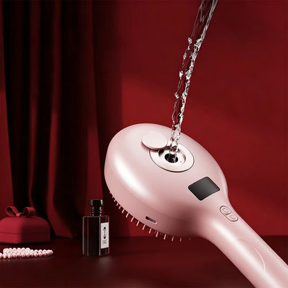 3 in 1 Electric Spray Hair Comb with Mist Function-Pink