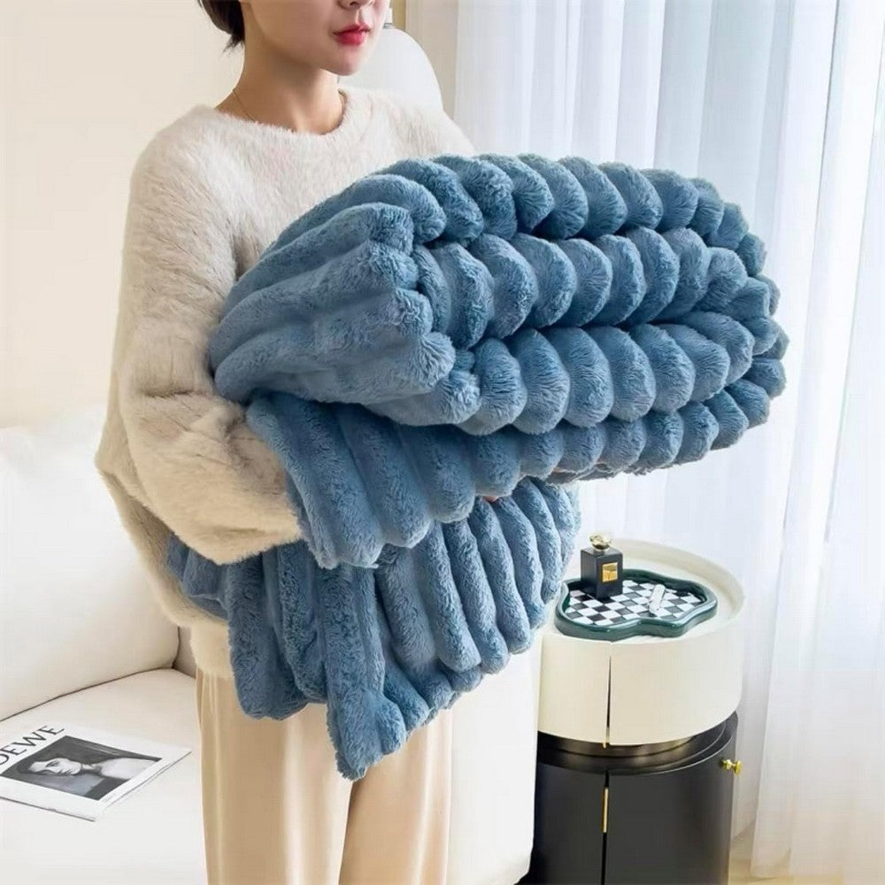Throw Blanket for Couch Sofa Soft Fleece Throw Blankets Room Home Decor-Blue