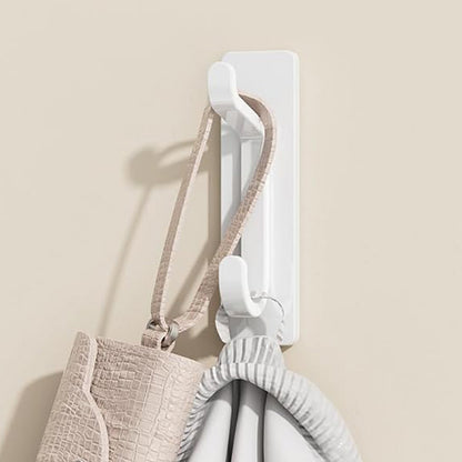 4 Piece Stainless Steel Double Adhesive Hooks - White