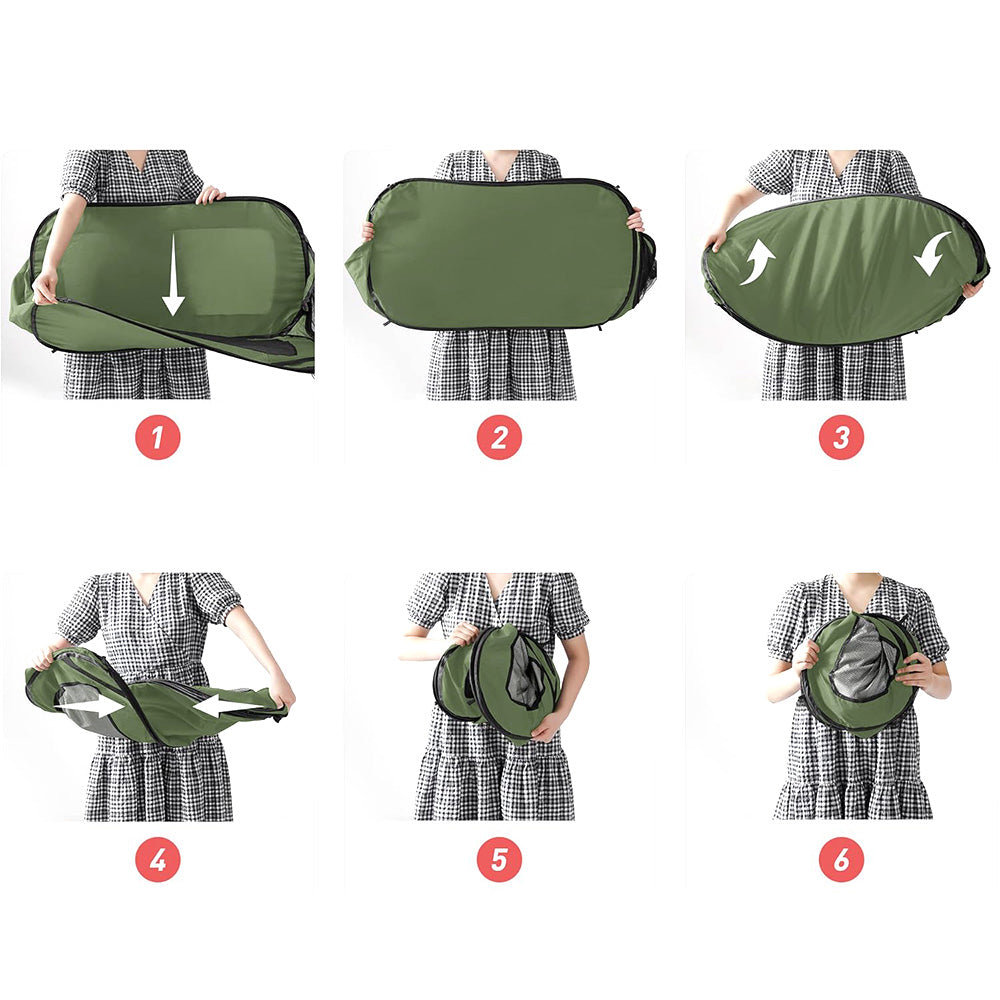 Portable Car Seat Pet Kennel Pop Up Dog Cat Tent Bed Green