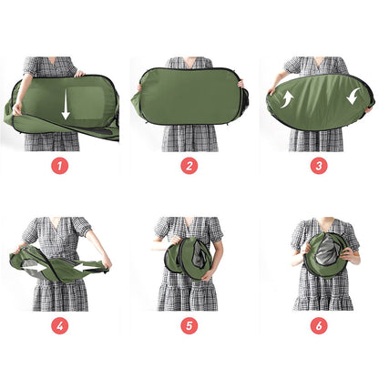 Portable Car Seat Pet Kennel Pop Up Dog Cat Tent Bed Green