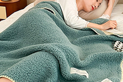 Sherpa Throw Blanket Winter Fuzzy Throws Fluffy Soft Cozy Fleece Plush Blanket-Green