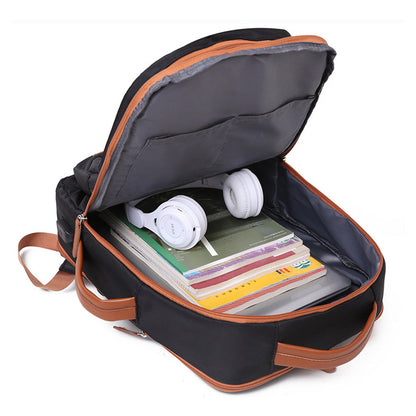 26L Expandable Commuter Backpack Water Resistant Laptop Bag with USB Charging Port Black