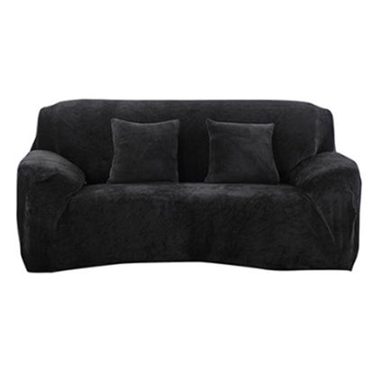 Velvet Stretch Sofa Slipcover Sofa Couch Furniture Protector Cover Black