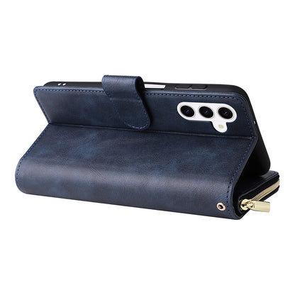 Wallet Leather Flip Cover for Samsung S26 Series with Card Slots Kickstand-Blue