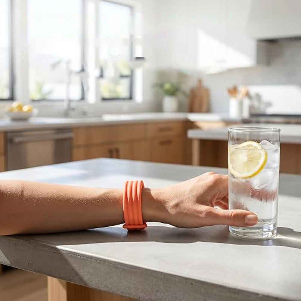 2 Piece Silicone Band Replacement for Google Fitbit Air-Beige and Orange