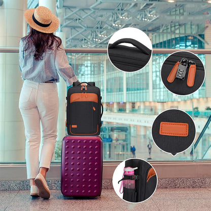 Travel Laptop Backpack Carry on Luggage Bag with 3 Packing Cubes and Shoe Bag