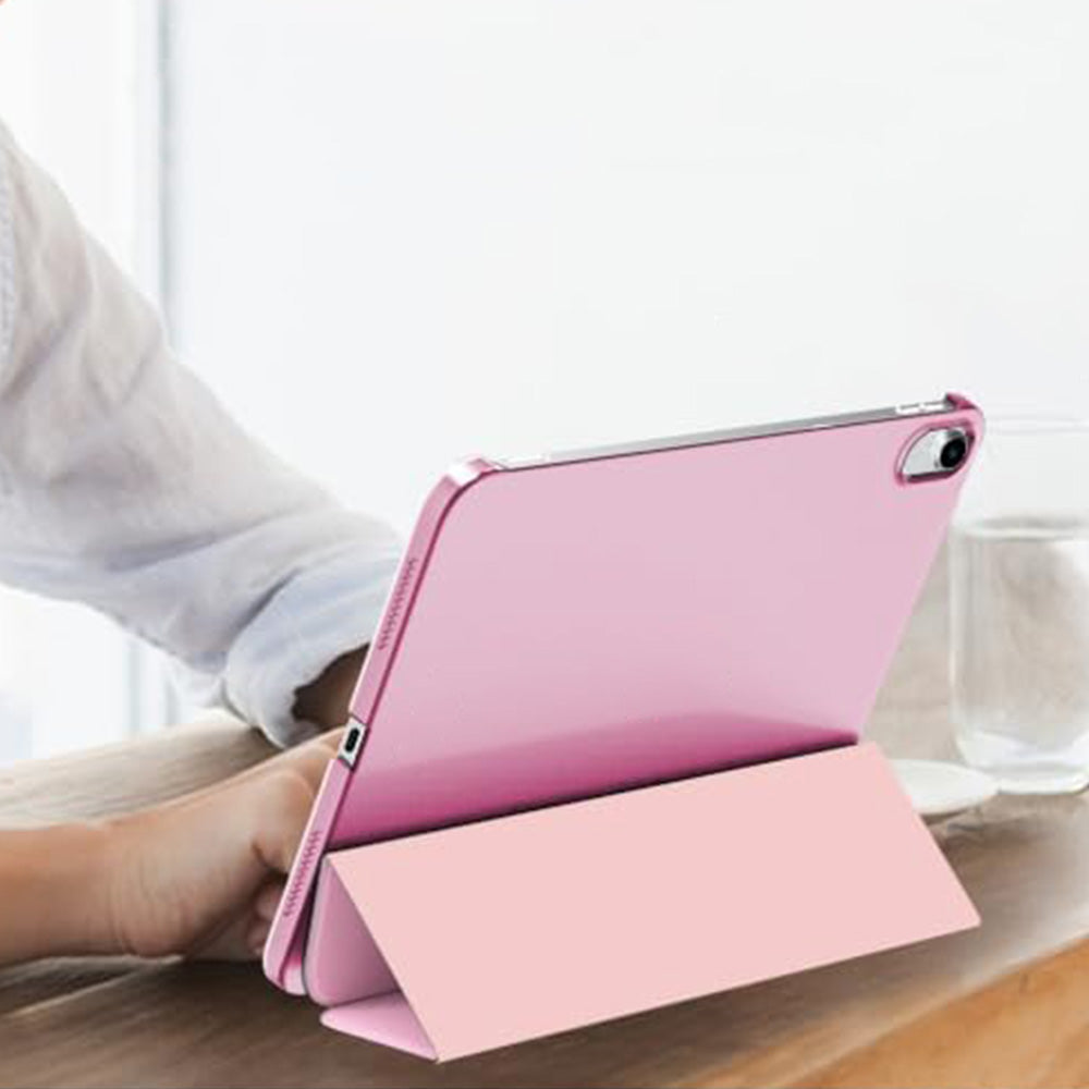 Compatible Case for iPad 10th 11th Gen A16 Tri-Fold Smart Cover Auto Wake Sleep-Pink