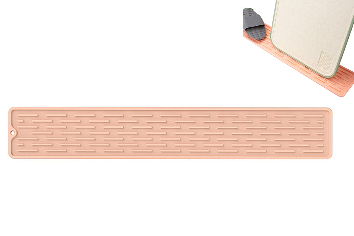 Sink Silicone Faucet Mat Sink Drain Drip Protection Pad for Kitchen-Pink