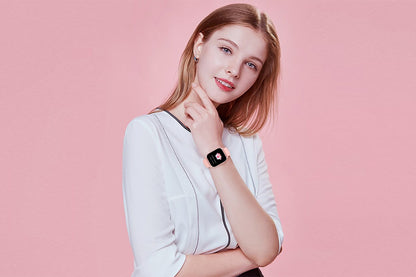 Smart Watch 1.85-Inch Fitness Watch with Heart Rate Sleep Monitor Blood Oxygen Blood Pressure Activity Tracker-Pink