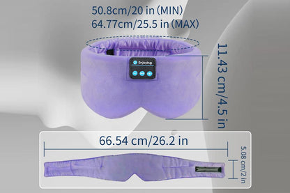 Bluetooth Sleep Mask with Headphones Music Eye Mask for Sleeping Travel Meditation -Purple