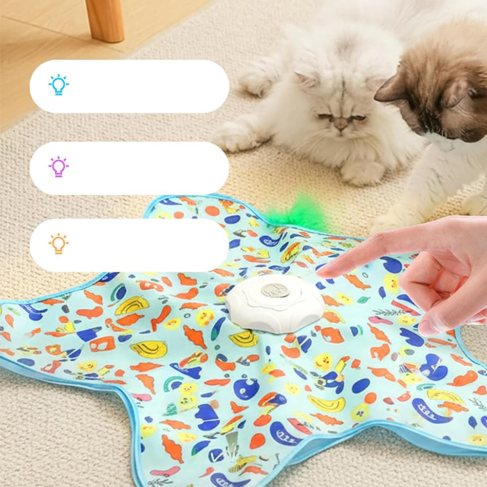 Interactive Cat Toy with Hide and Seek Feather-Green