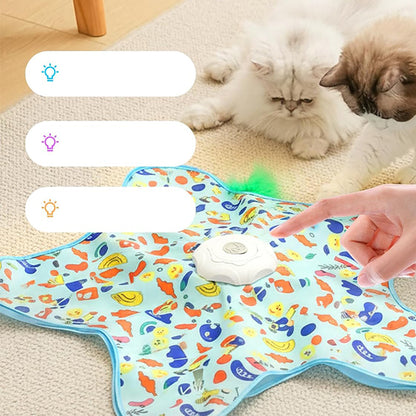Interactive Cat Toy with Hide and Seek Feather-Green