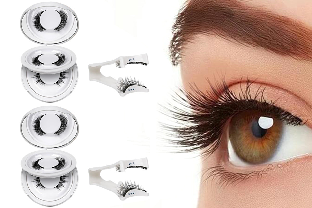 4 Pairs Of Reusable Eyelashes With Eyelash Tweezers Eyelashes Kit-Style 2