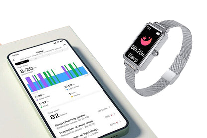 Smart Watch Women Fitness Tracker Sport Bracelet for Android iOS Phones-Silver