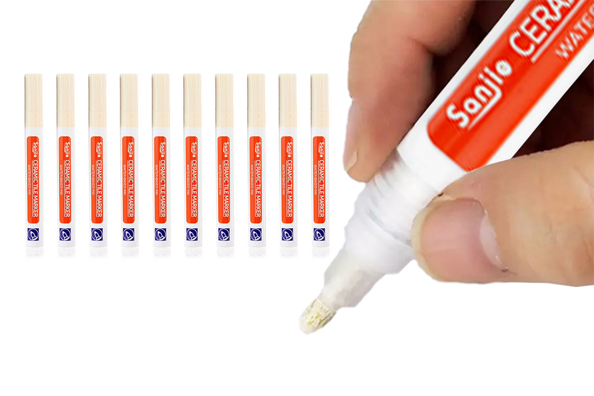 10 Pieces Tile Pen Wall Grout Restorer Pen Repair Marker Grout Filler Pen-Beige