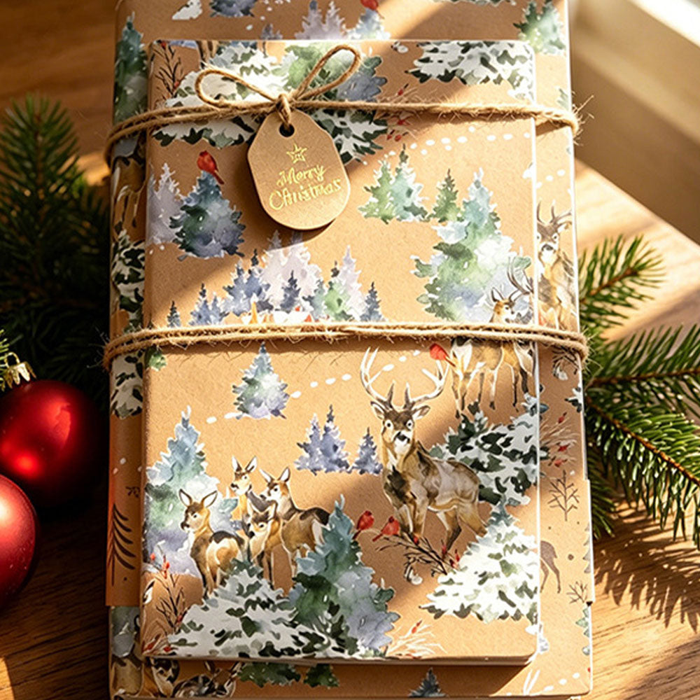 2 Pack Double Sided Christmas Wrapping Paper 4 - Reindeer