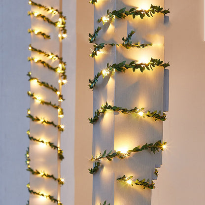10m 100 LED Artificial Ivy Leaves Solar String Light -Style 3