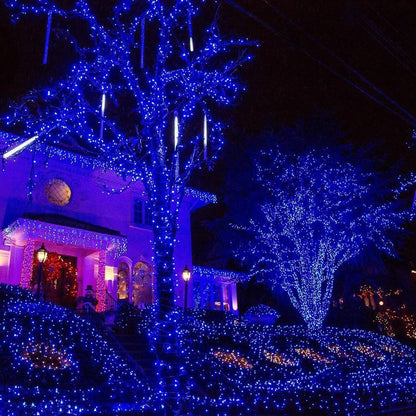 12 Meters Solar Powered LED String Lights Outdoor Decorative Fairy Lights Blue