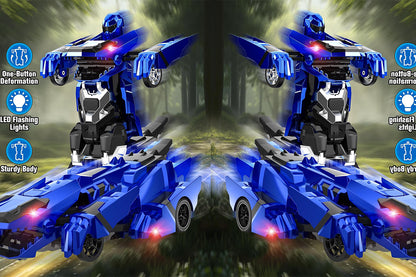 Dinosaur Transform Rc Cars 2.4Ghz Remote Control Car Transforming Robot -Blue