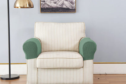 Stretch Armrest Covers Spandex Arm Covers for Chairs Couch Sofa Armchair Slipcovers-Green