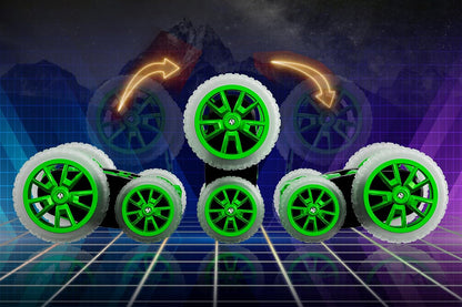 Remote Control Car 360 Degree Rotating RC Cars with Cool Spray 2.4Ghz Double Sided RC Stunt Car with Cool Lights-Green