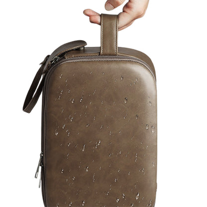 Travel Toiletry Bag Makeup Organizer with Handle Water Resistant Cosmetic Bag Camel