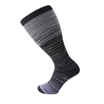 3 Pairs Plus Size Compression Socks for Women Men Knee High Stripes