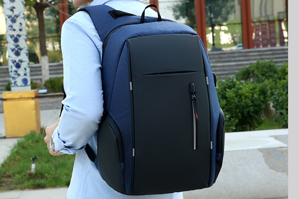 Travel Laptop Backpack with USB Port School Bookbag Fits 15.6 Inch Laptop-Blue