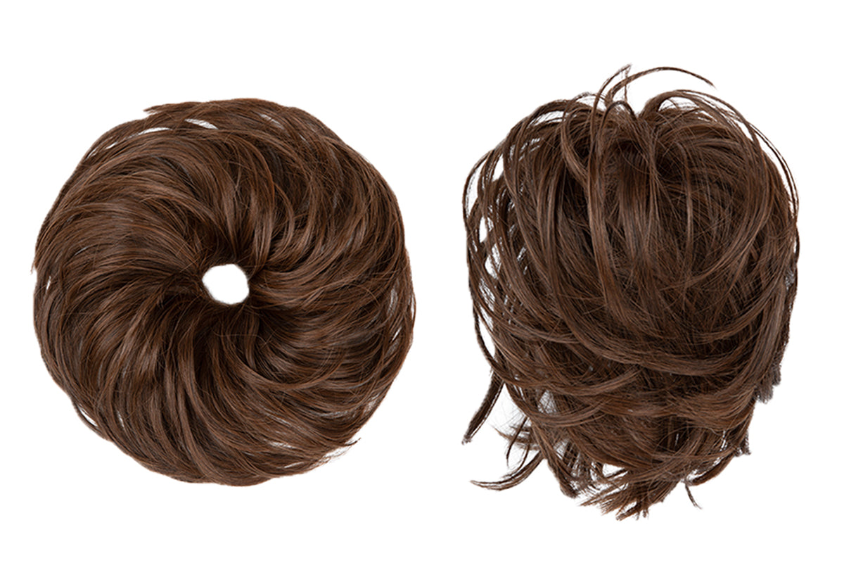 20CM High-Temperature Fiber Natural Messy Bun Scrunchy Thick Messy Bun Hair Piece-Light Brown