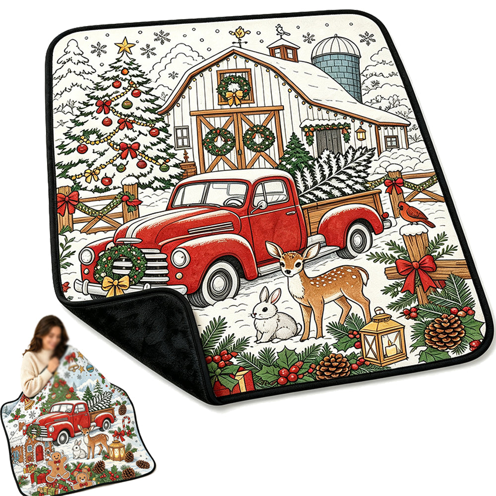 DIY Coloring Graffiti Christmas Blanket Drawing Blanket for Adults - Style6