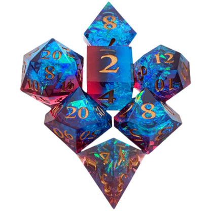 7Pcs Set DND Dice Resin Dice Table Games Accessories Style 5