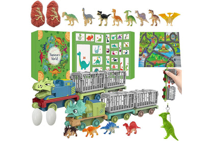 Christmas Advent Calendar Sensory Fidget Toys 24 Days Xmas Countdown Calendar Surprise Box Holiday Gift-Dinosaur Book Advent Calendar