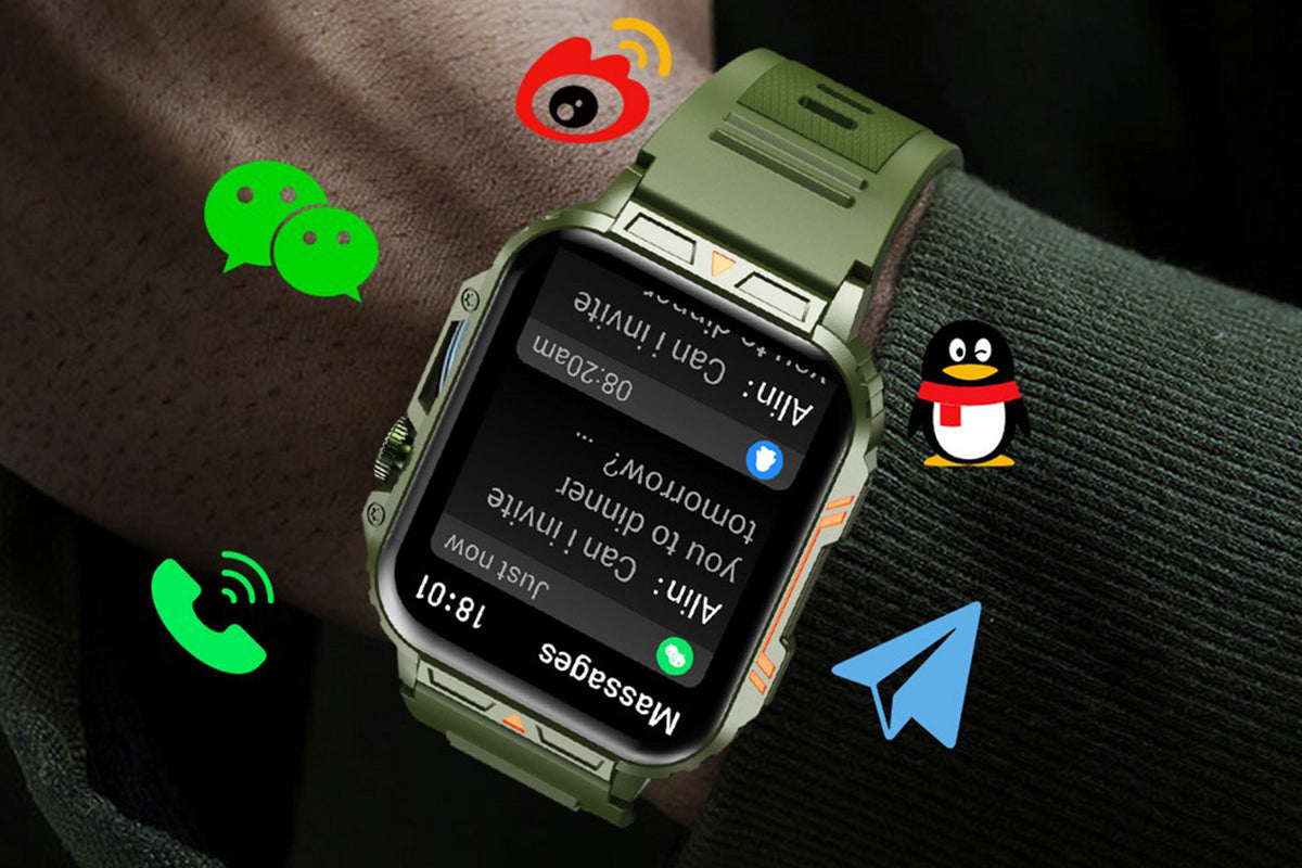 Military Smart Watch 1.95-Inch Fitness Tracker with Heart Rate Sleep Monitor 100 Sports Modes Activity Tracker-Green