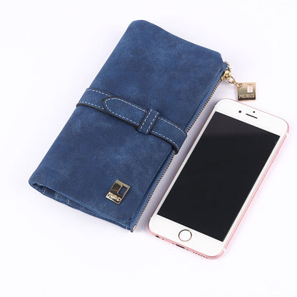 Women Wallet Multi Card Position Clutch Female Multi-Function Coin Purse-Acid Blue