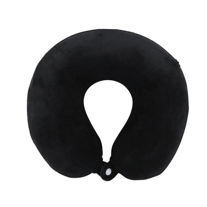 Travel Neck Pillow Memory Foam U Shaped Pillow for Flights Road Trips Office Black
