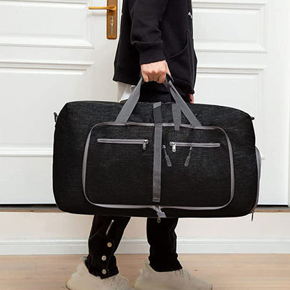 Travel Duffle Bag for Men Foldable Travel Duffel Bag -Black