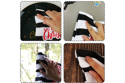 4Pcs Set Christmas Kitchen Towels Grinch Hand Inspirited Towel Merry Christmas Decorative Xmas Absorbent Dish Towels-Style 4