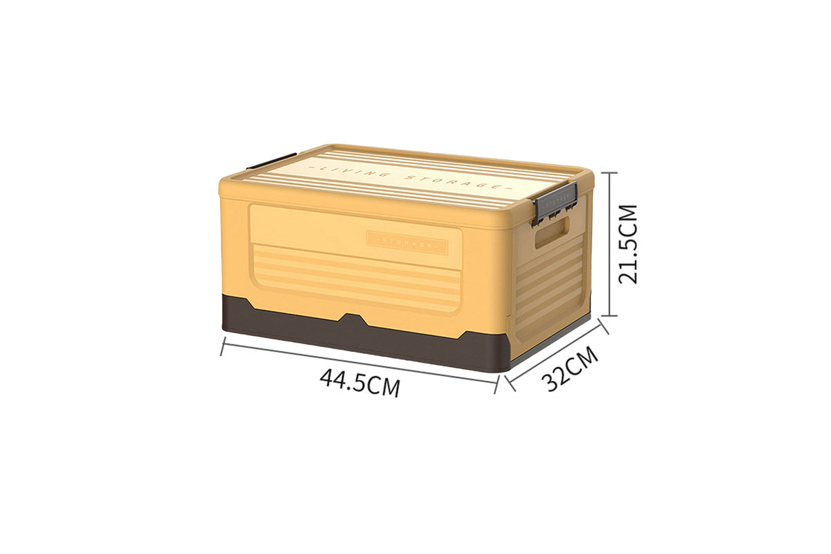 Collapsible Plastic Storage Bins for Closet Organizers-Yellow