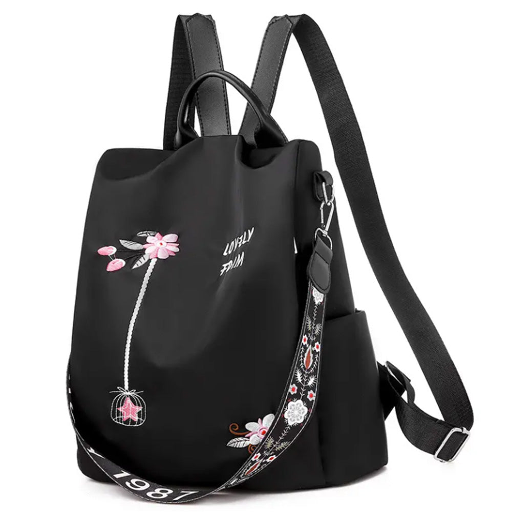 Anti Theft Women Backpack with Water Repellent for Travel Black