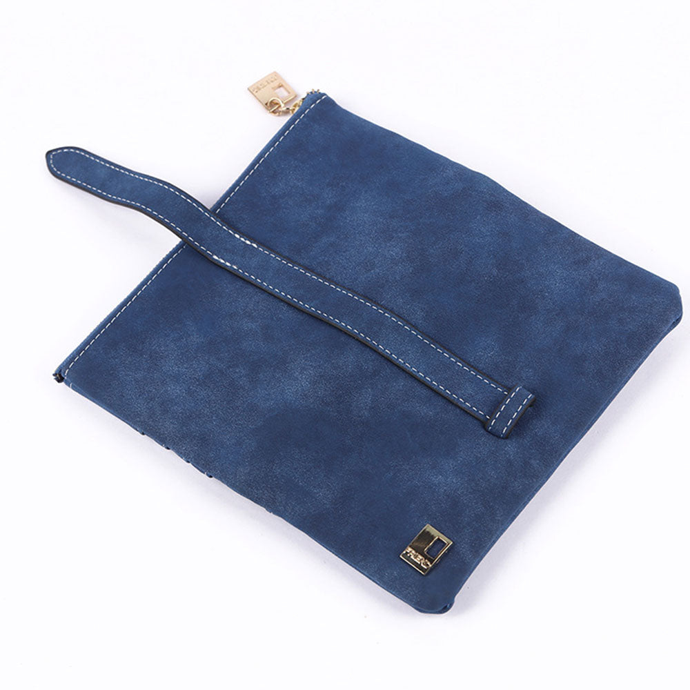 Women Wallet Multi Card Position Clutch Female Multi-Function Coin Purse-Acid Blue