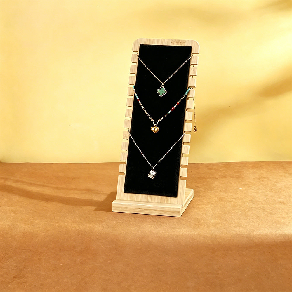Bamboo Necklace Display Stand for Vendor- Black