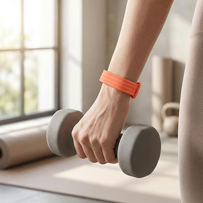 2 Piece Silicone Band Replacement for Google Fitbit Air-Beige and Orange