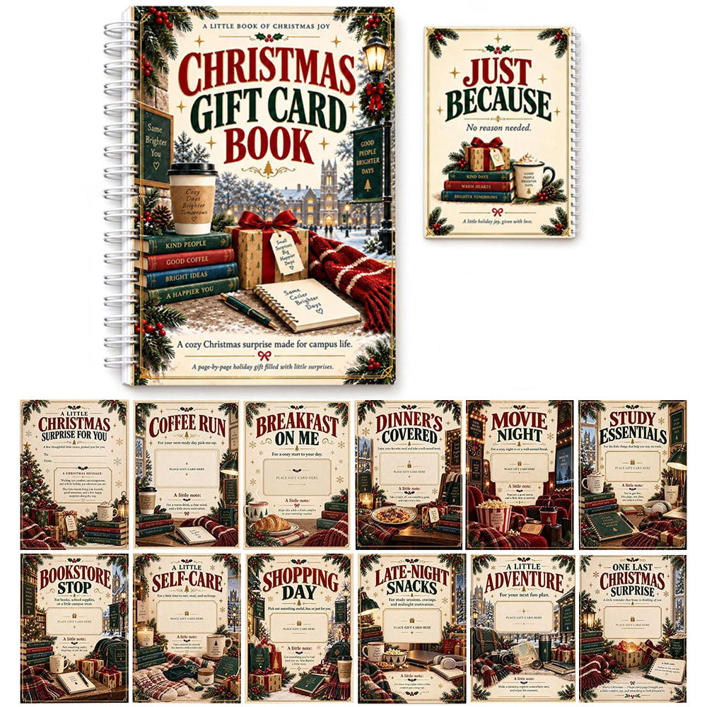 Christmas Presents Card Book Spiral Bound Holder Organiser with Handwritten Notes Style C