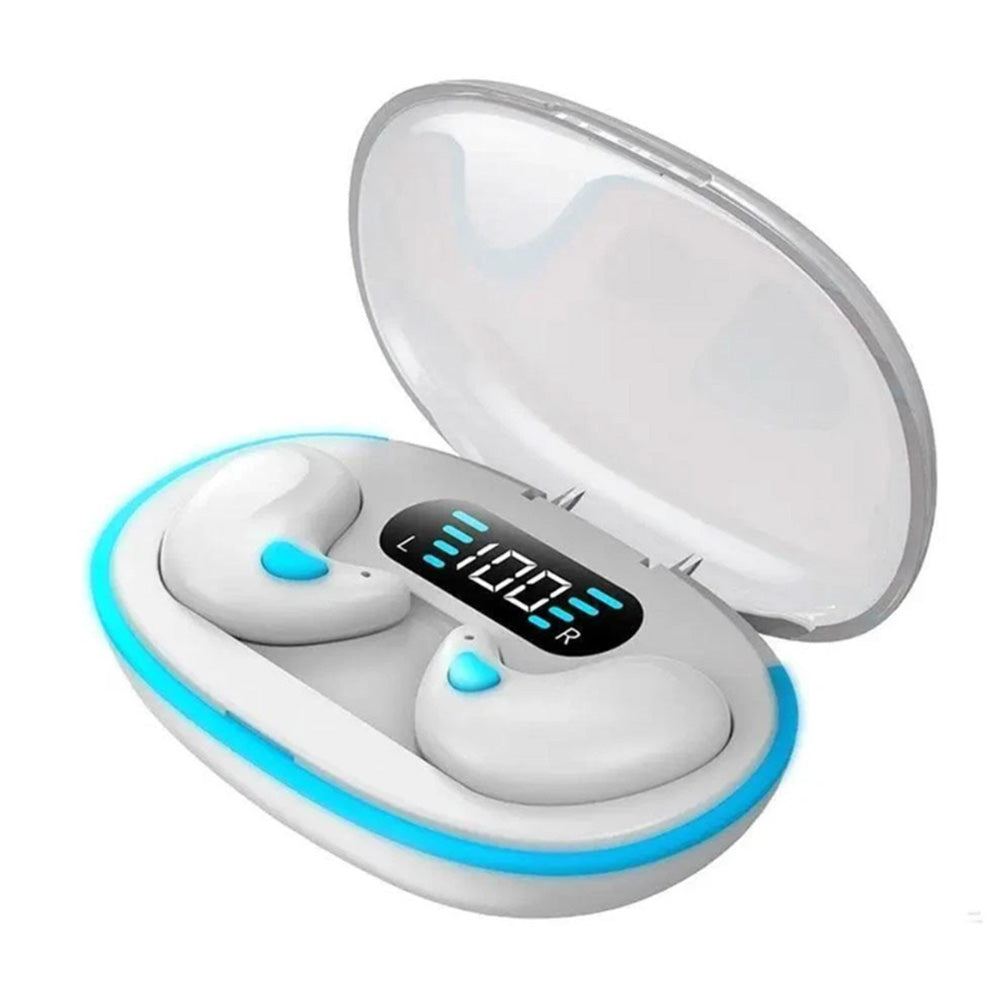 Wireless Bluetooth Sleep Earbuds Invisible Earplugs with Charging Case White